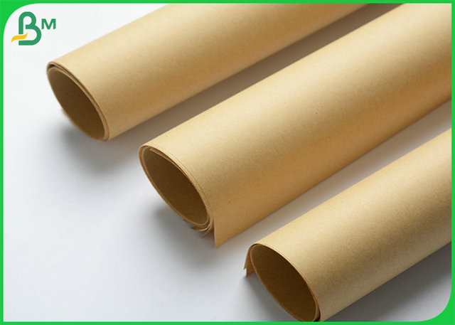 80gr Uncoated And Recycled Food Wrapping Kraft Paper Roll In Brown Color 