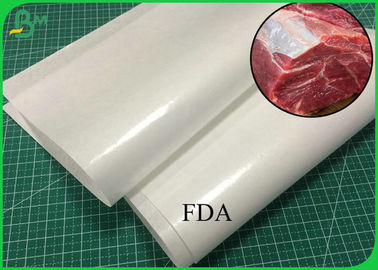 40GSM PE Dilapisi Kertas Kraft Putih Roll Untuk Membungkus Daging Atau Kacang