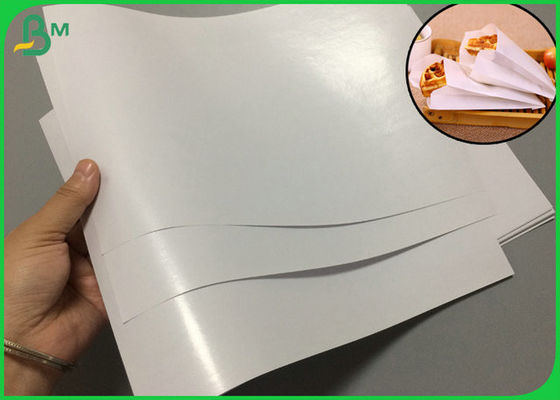 80gr 100gr PE Dilapisi Kertas Putih Tahan Gemuk Untuk Kantong Kertas Restoran