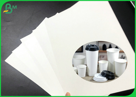 Jumbo Rolls 200gsm + 15PE Coated White Paper Untuk Paper Cups Lebar 700mm