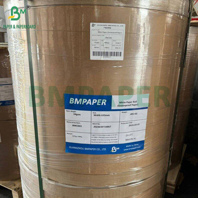 35gm 38gm Pengemasan Makanan Kertas Bertahan Lemak Putih Untuk Sandwich Kit 7 635mm