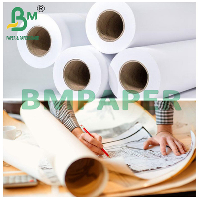 Kertas Bond Plotter Putih Cerah Untuk Pencetakan CAD 36 "x 150ft 20LB On 2" Core