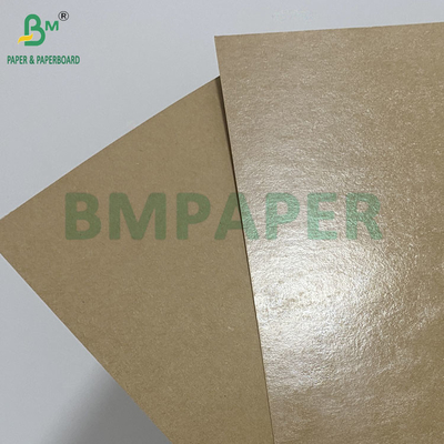 PE Lapisan Satu Sisi Brown Kraft Paperboard Large Sheets Untuk Lunch Box 400gsm + 15g