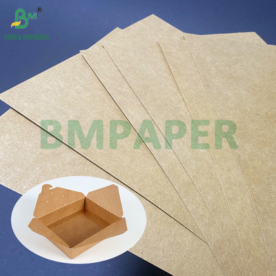 PE Lapisan Satu Sisi Brown Kraft Paperboard Large Sheets Untuk Lunch Box 400gsm + 15g