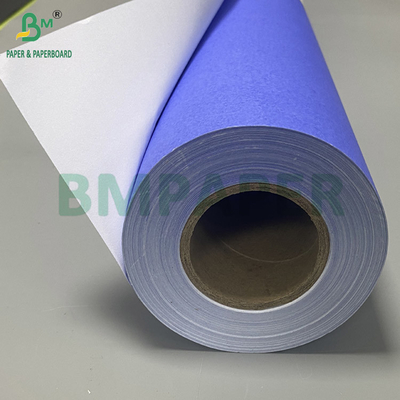 80gm Ungu Biru Digital Paper CAD Plotter Rolls Satu sisi Putih 610mm X 50m 2 inci Inti