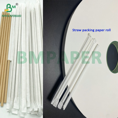 32mm 24gsm kertas kraft putih untuk kemasan jerami individu
