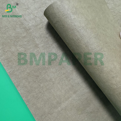 0.55mm 0.60mm Dark Brown Washed Kraft Paper Rolls Untuk Jeans Label 150cm X 100m