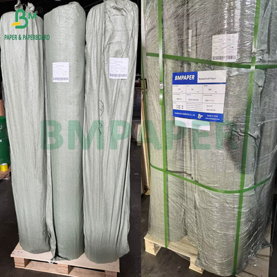 0.55mm 0.60mm Dark Brown Washed Kraft Paper Rolls Untuk Jeans Label 150cm X 100m