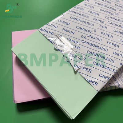 55 - 80gm Karbonless CF Paper Untuk Resep Light Pink Green Blue Yellow Warna Lembar