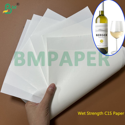 65g 75g High Glossy Wet Strength C1S Paper Untuk Label Anggur 70cm 80cm