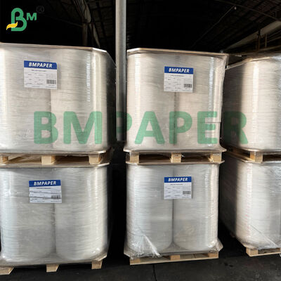 Gulungan Terbelah Kertas Kraft Putih Untuk Pengemasan Sedotan 24gsm 35mm Gulungan