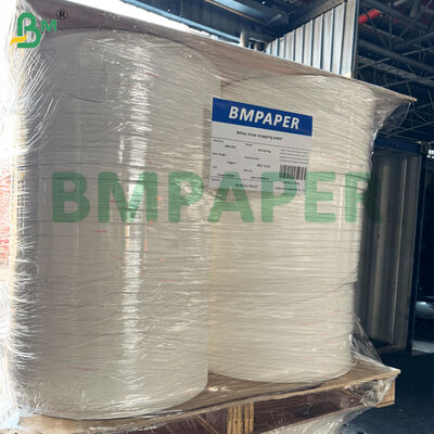 Gulungan Terbelah Kertas Kraft Putih Untuk Pengemasan Sedotan 24gsm 35mm Gulungan