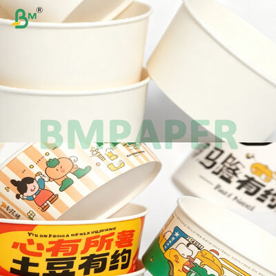 18G PE dilapisi FDA Bahan kertas tahan panas Untuk pemanasan Hot Bowl Takeaway Food Container