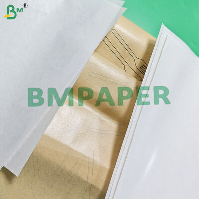 40g + 9g Poly Coated White Brown Cutlery Wrapping Paper 120mm 160mm Food Safe
