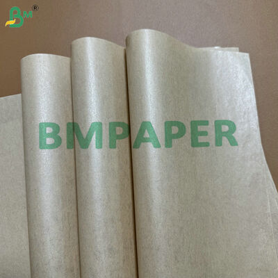 Kelas makanan PE dilapisi 30-50gsm Kraft Paper Roll untuk perlengkapan makan sekali pakai & bungkus bungkus