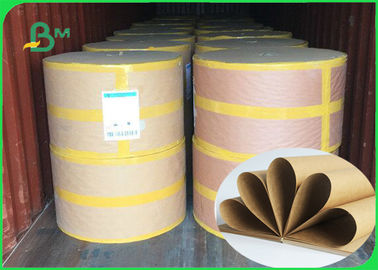 250 / 300 / 300gsm Permukaan Kekuatan Baik Glossy Kraft Paper Roll Untuk Pengemasan