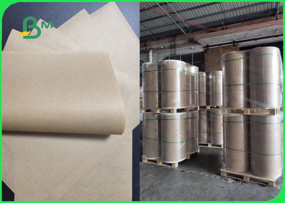 Wood Pulp 40gsm Food Grade Brown Kraft Paper Untuk Kemasan Tidak beracun