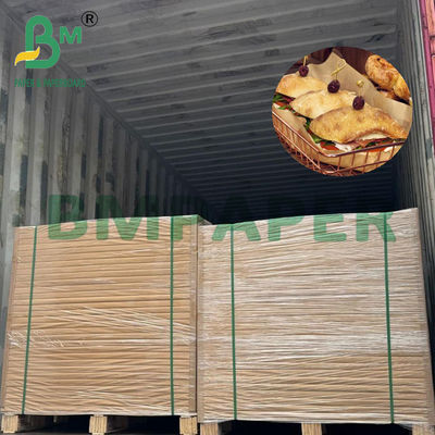 30/35/38gr Eco Friendly Brown Sandwich Wrapping Paper Untuk Kotak Takeaway