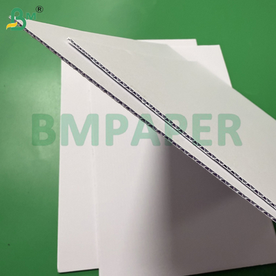 Kedua Sisi Matte Putih Uncoated E Flute Corrugated Board 140g+100g+140g