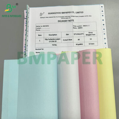 Kertas Tanpa Karbon CB / CFB / CF 20 lb Sensitif terhadap Tekanan untuk Buku Tanda Terima